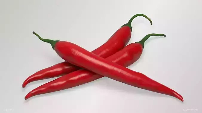 Red Chili Peppers Low-poly 3D model
