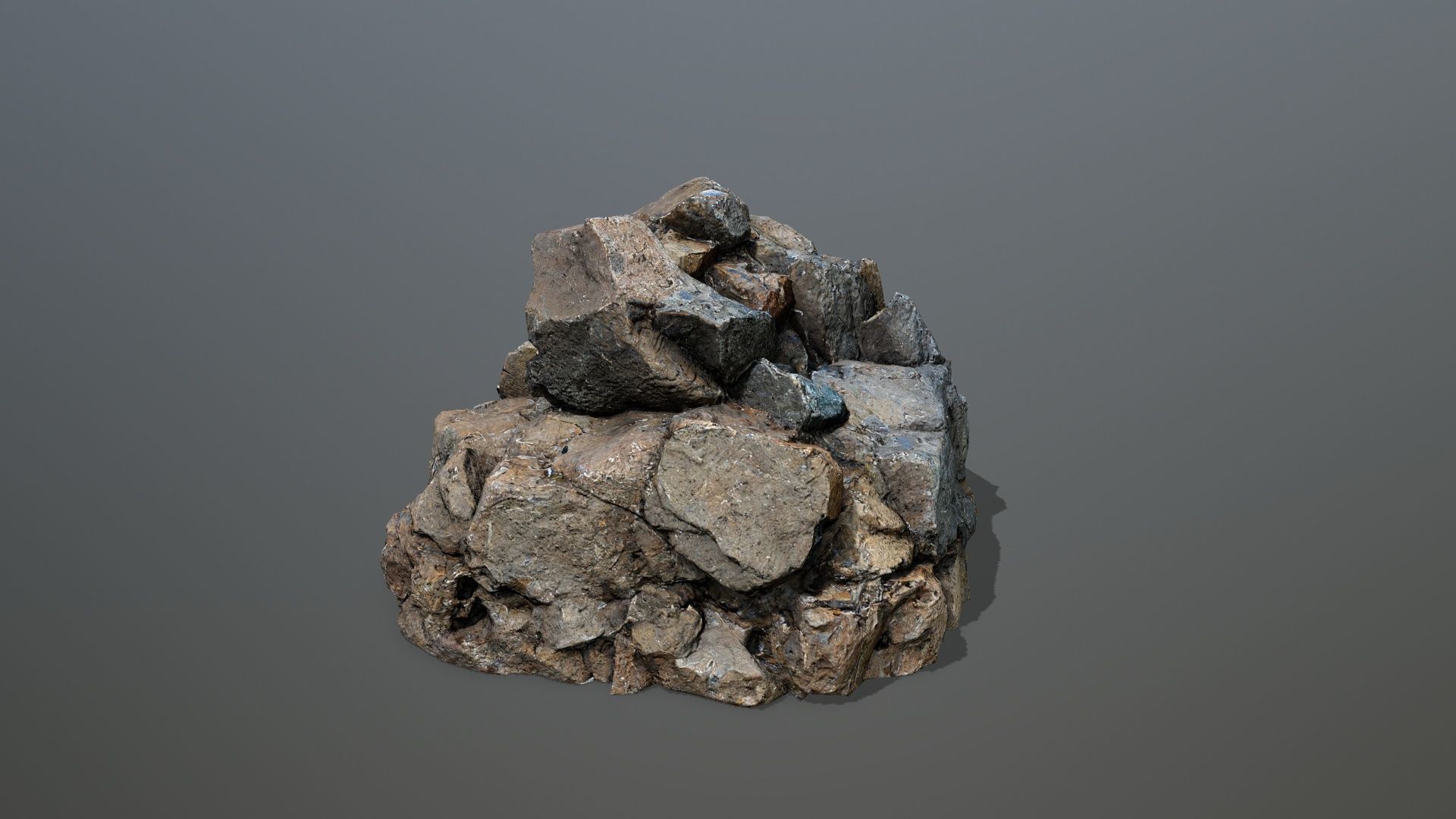 River Stones Low-poly 3D model_8
