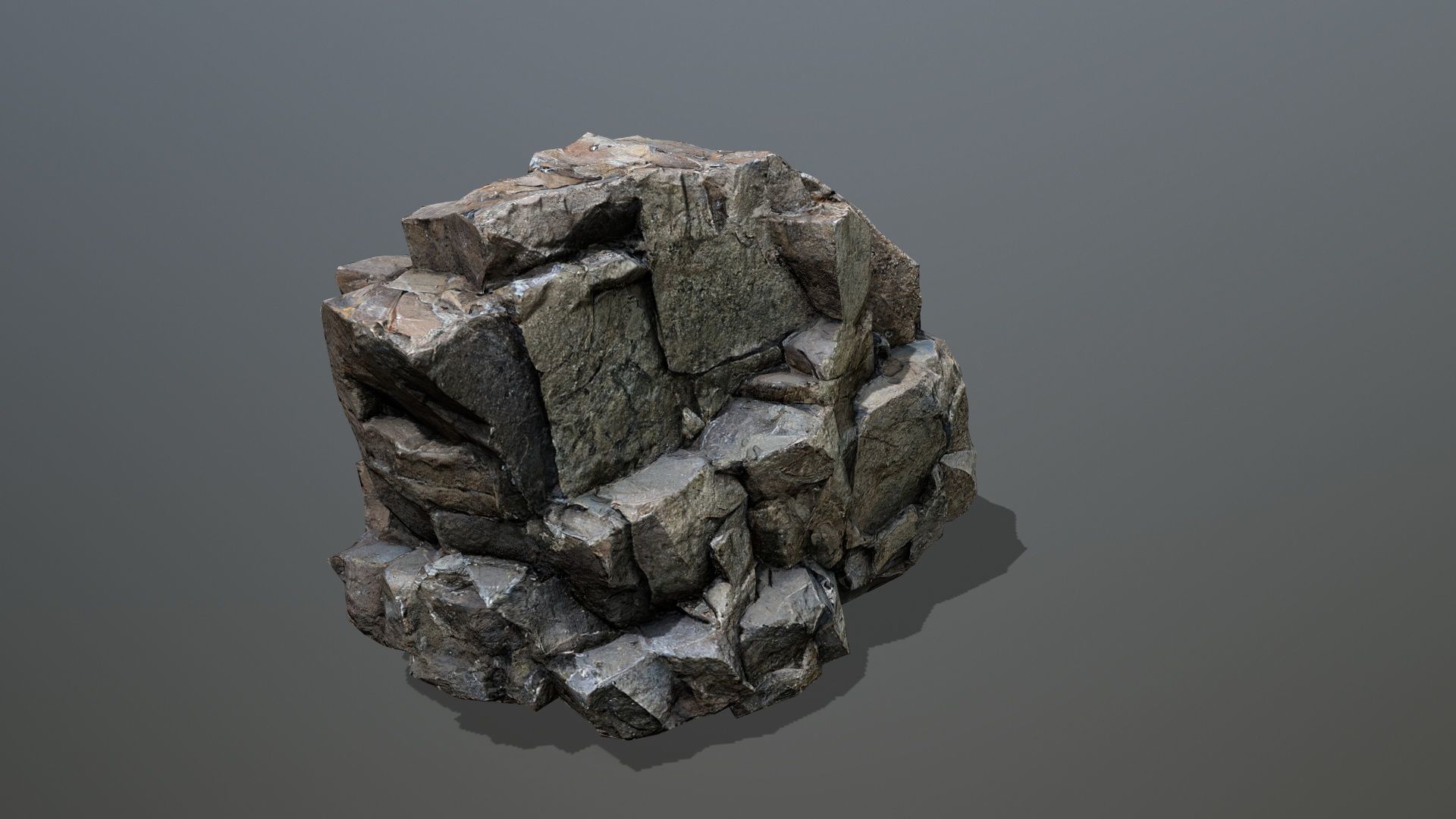 River Stones Low-poly 3D model_1