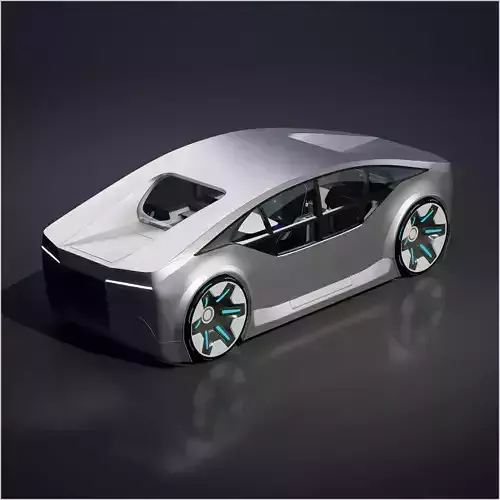 Futuristic concept car with interior for Unreal