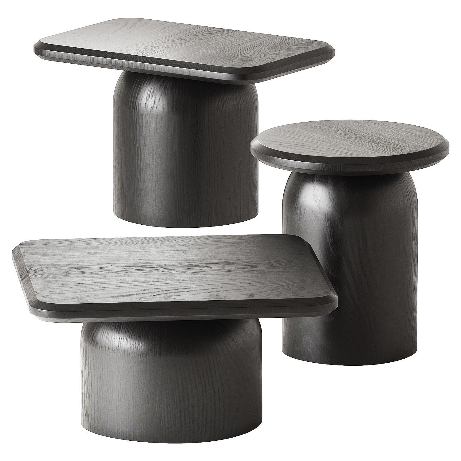 Black side table Cupola by Labrica 3D model_1