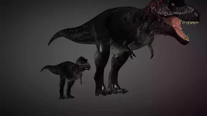 T rex animated 3d model Low-poly 3D model