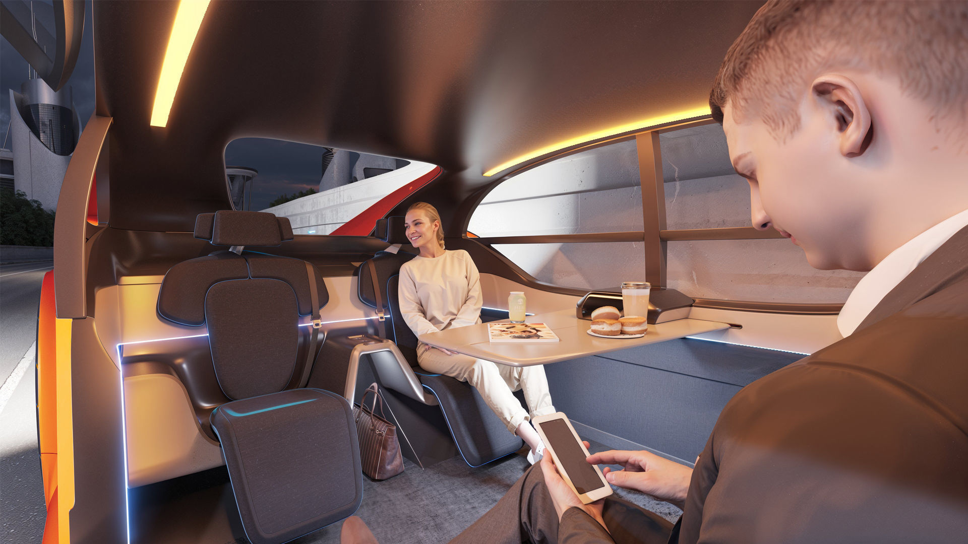 Futuristic electric car concept - driverless vehicle  3D model_12