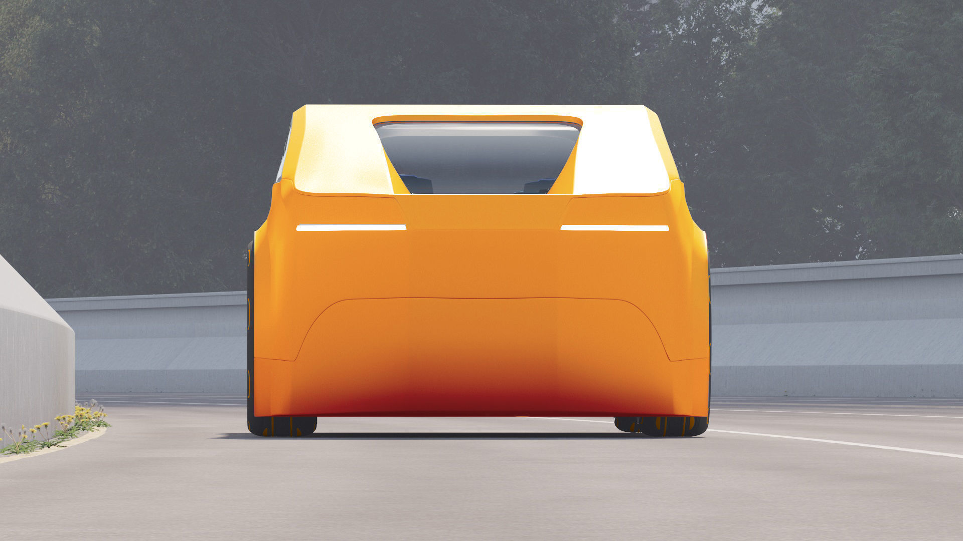 Futuristic electric car concept - driverless vehicle  3D model_6