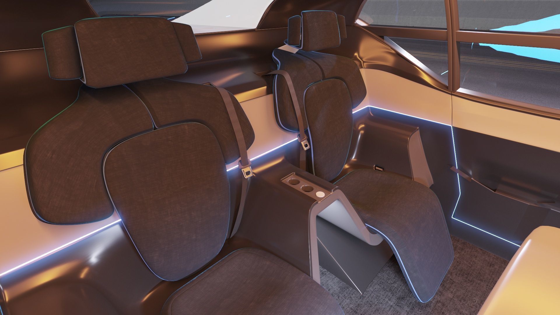 Futuristic electric car concept - driverless vehicle  3D model_16