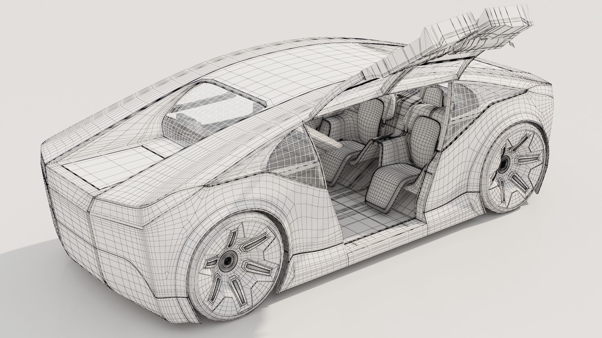 Futuristic electric car concept - driverless vehicle  3D model_31