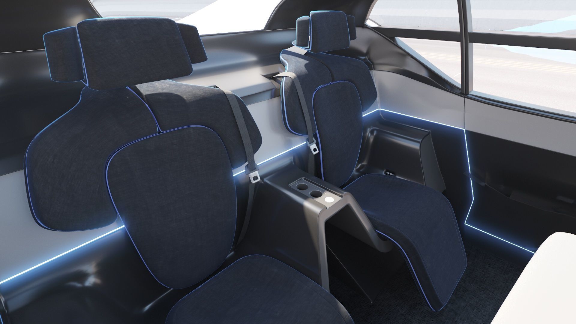 Futuristic electric car concept - driverless vehicle  3D model_15