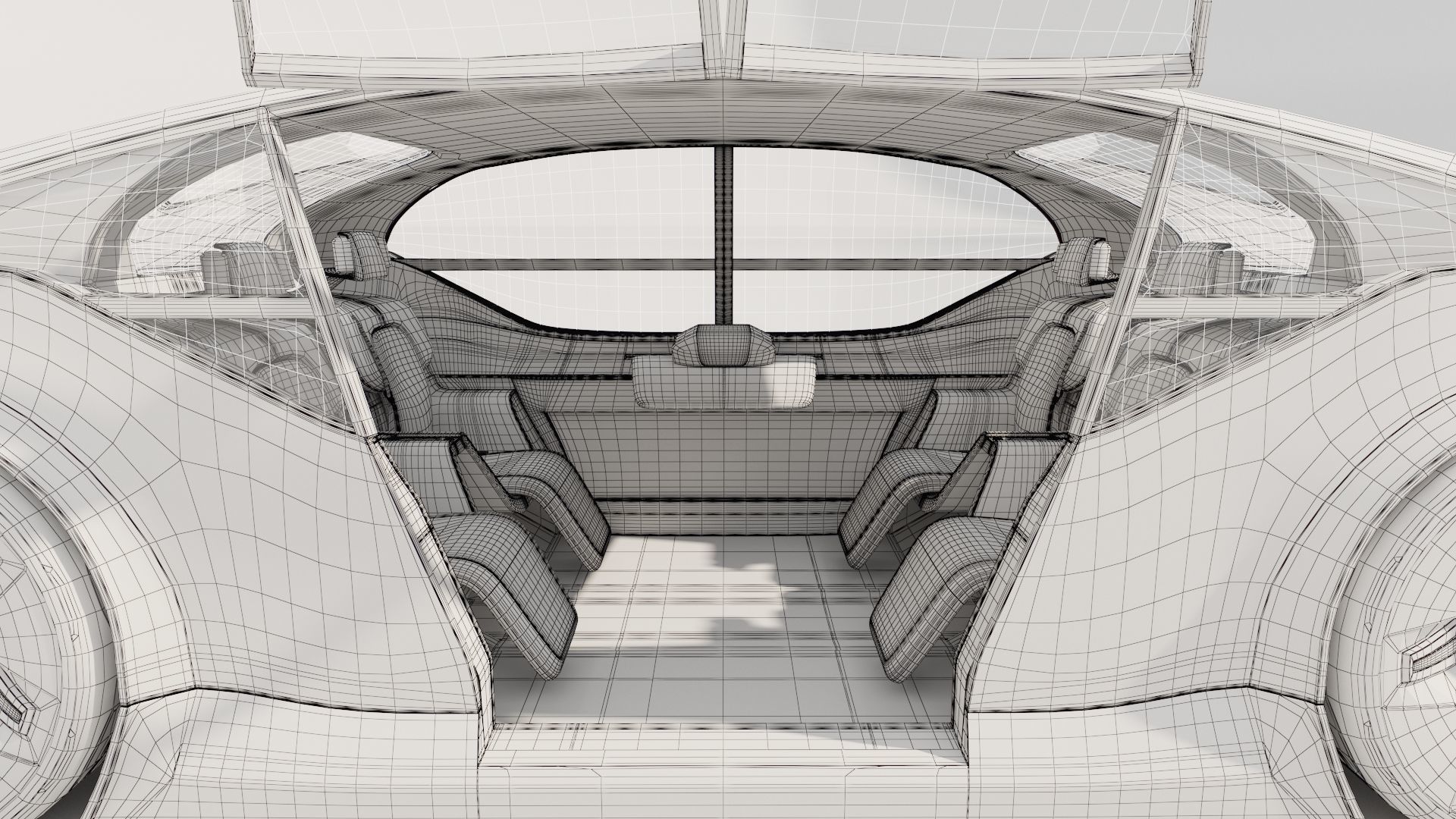 Futuristic electric car concept - driverless vehicle  3D model_29