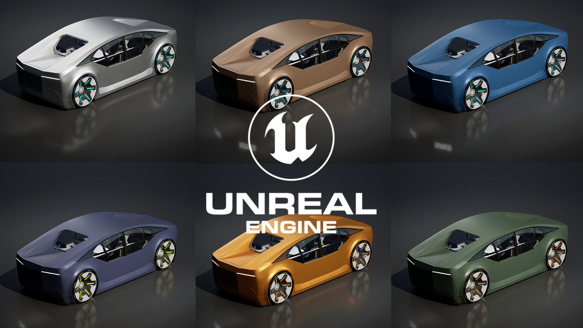 Futuristic electric car concept - driverless vehicle  3D model_19