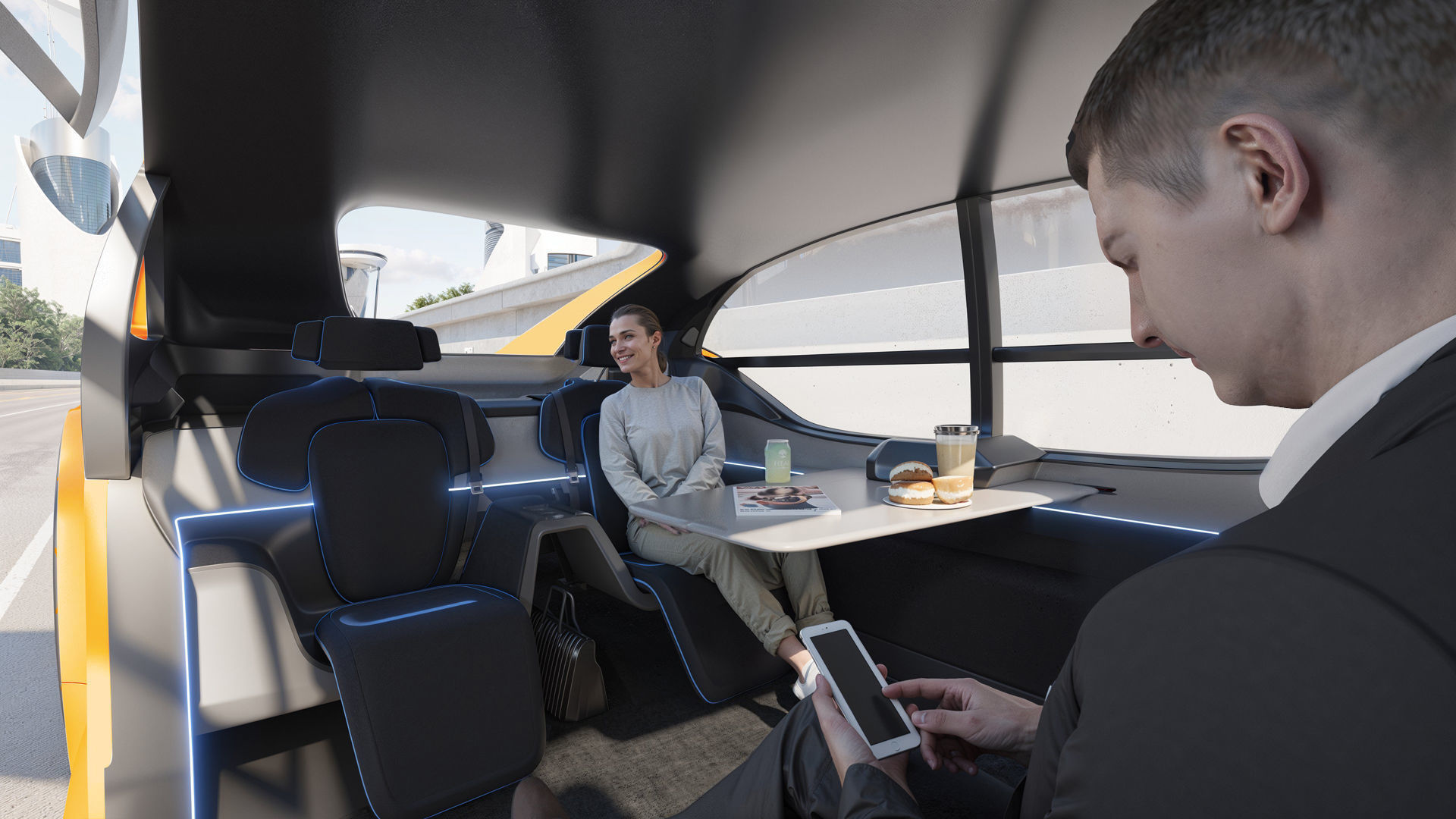 Futuristic electric car concept - driverless vehicle  3D model_11