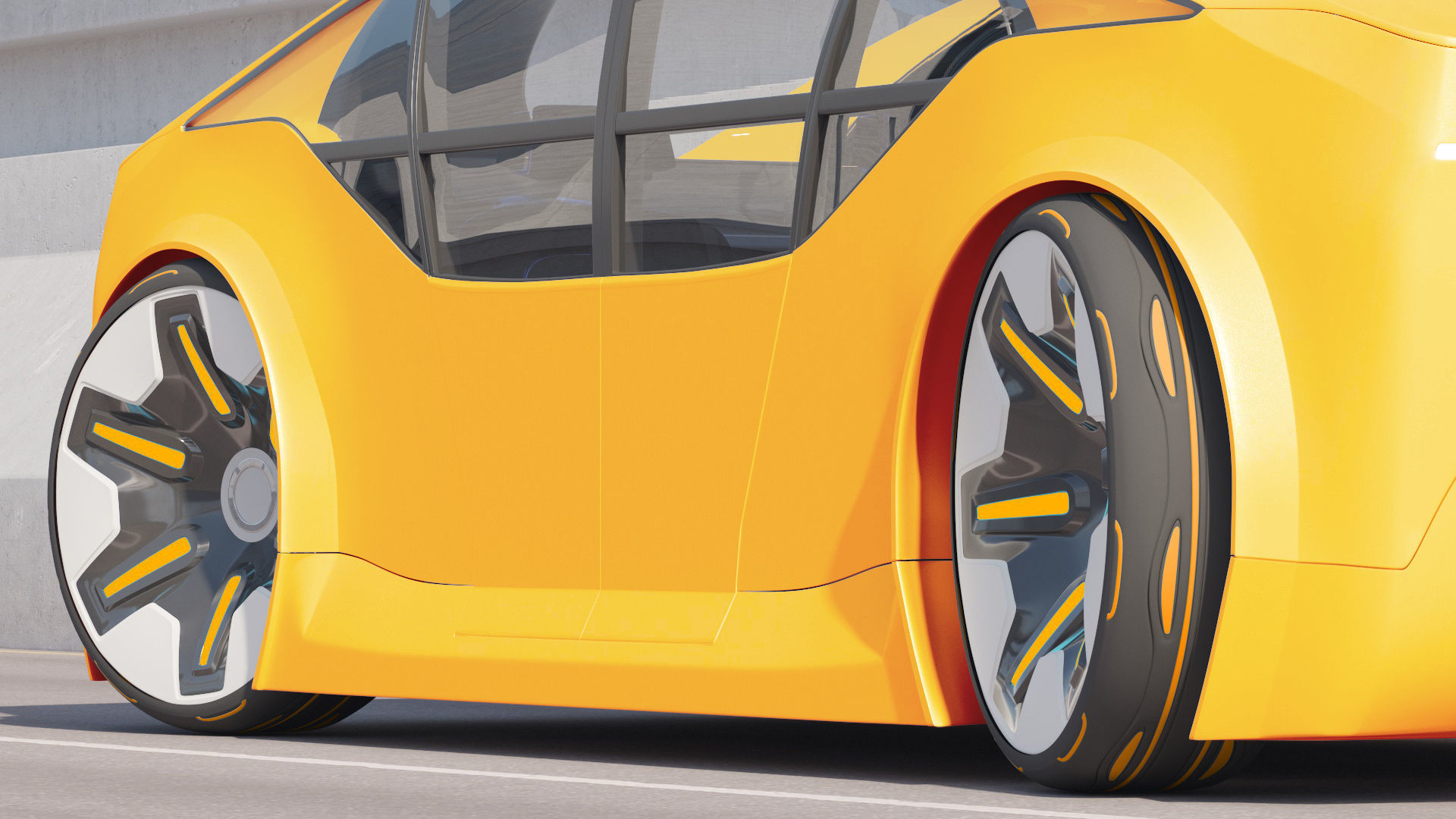 Futuristic electric car concept - driverless vehicle  3D model_18