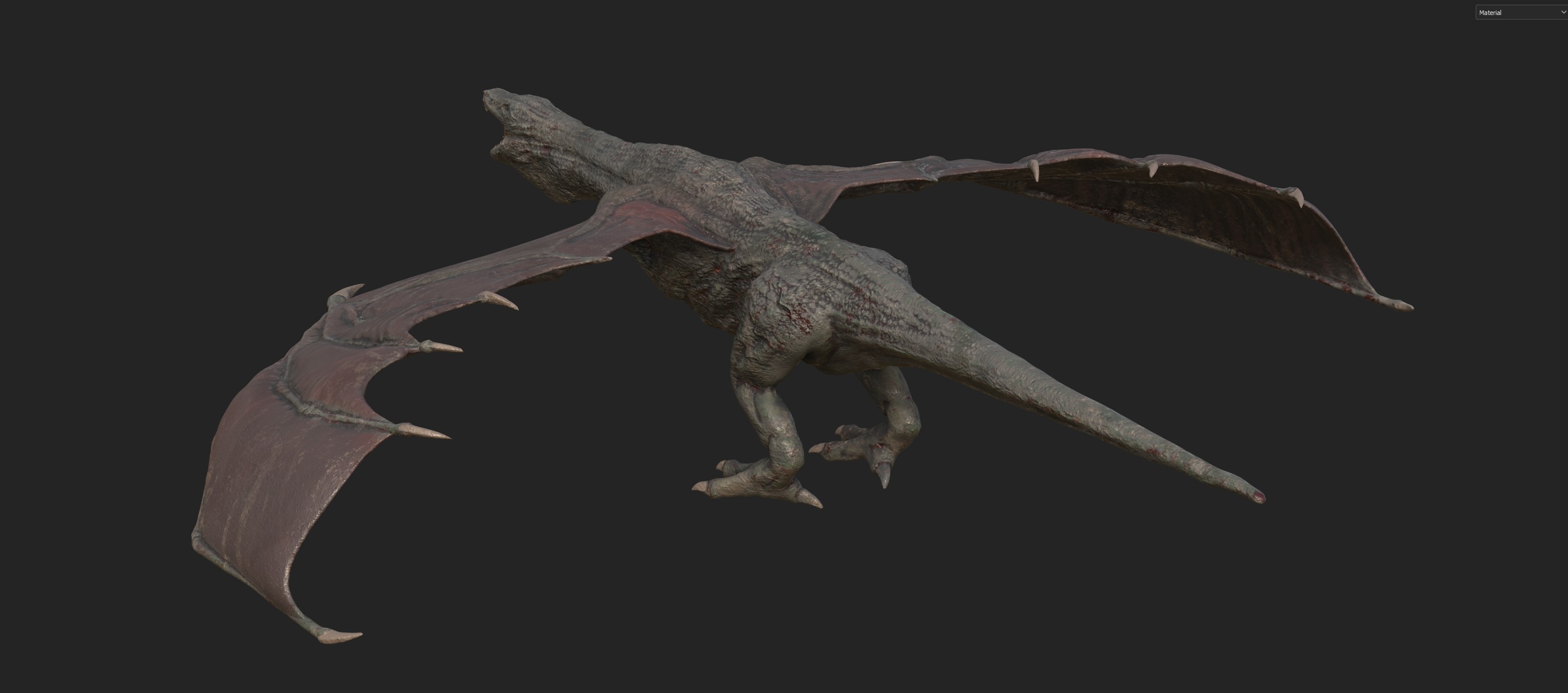 Old Dragon Game-ready rigged model Low-poly 3D model_10