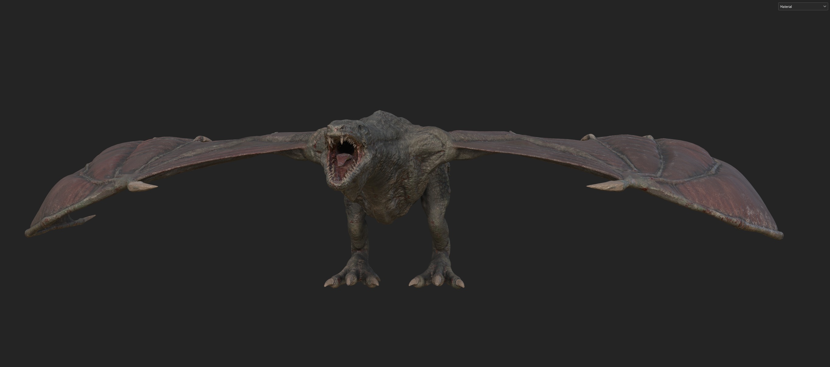 Old Dragon Game-ready rigged model Low-poly 3D model_7