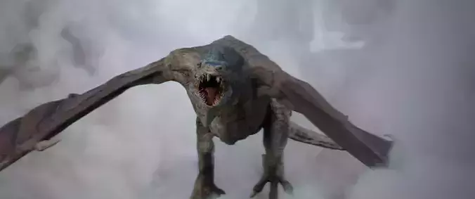 Old Dragon Game-ready rigged model Low-poly 3D model