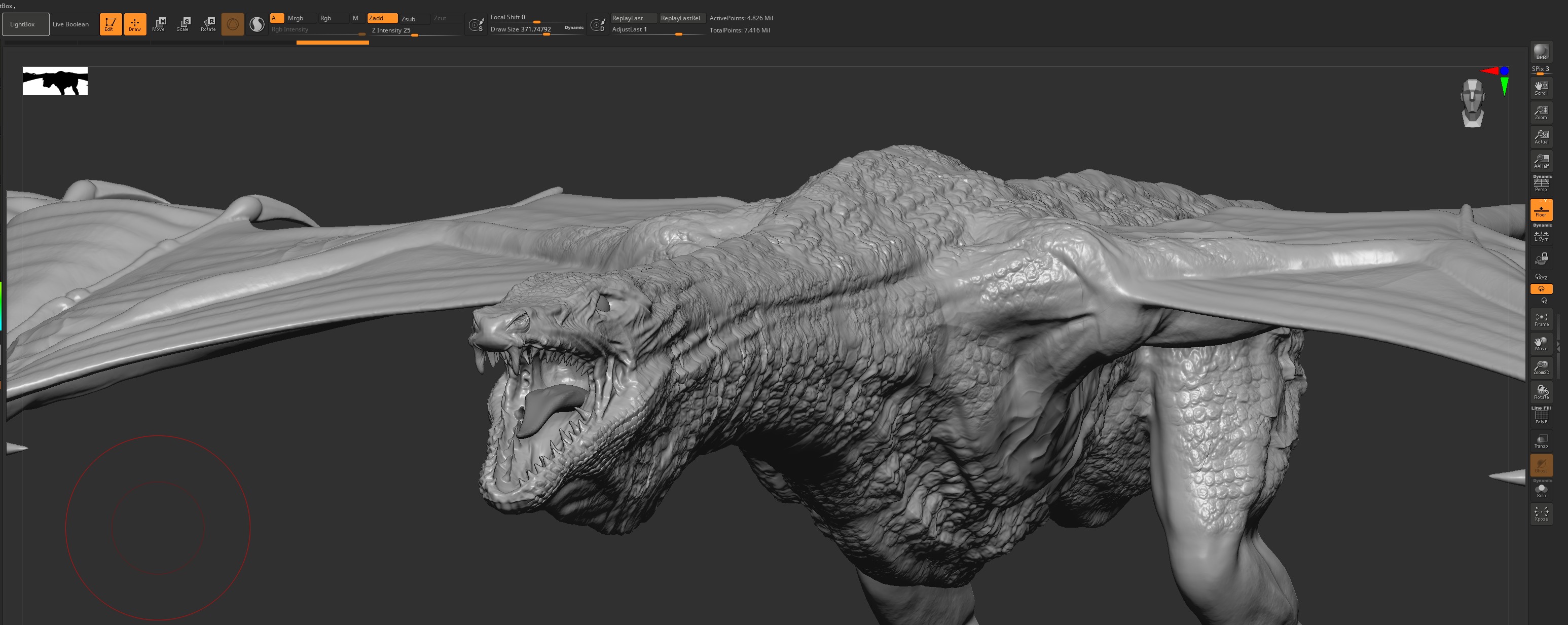 Old Dragon Game-ready rigged model Low-poly 3D model_6
