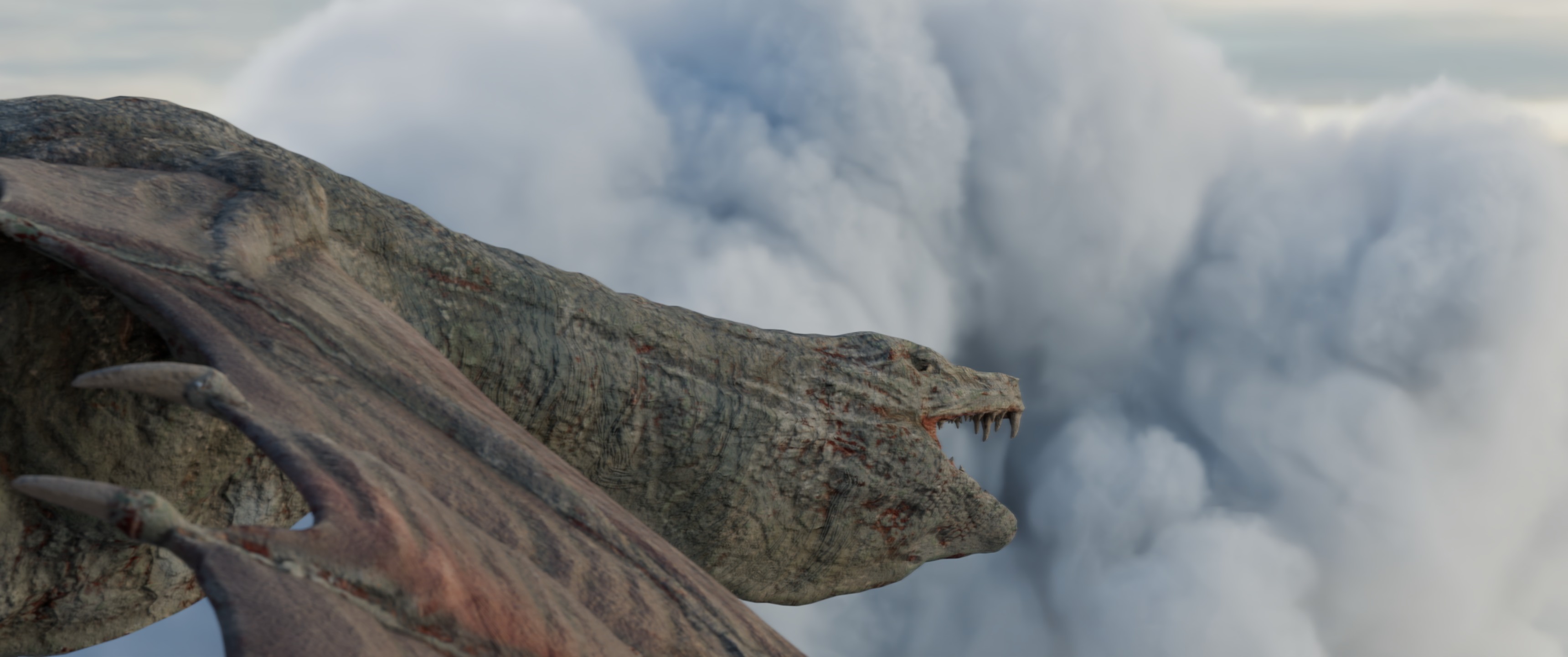 Old Dragon Game-ready rigged model Low-poly 3D model_2