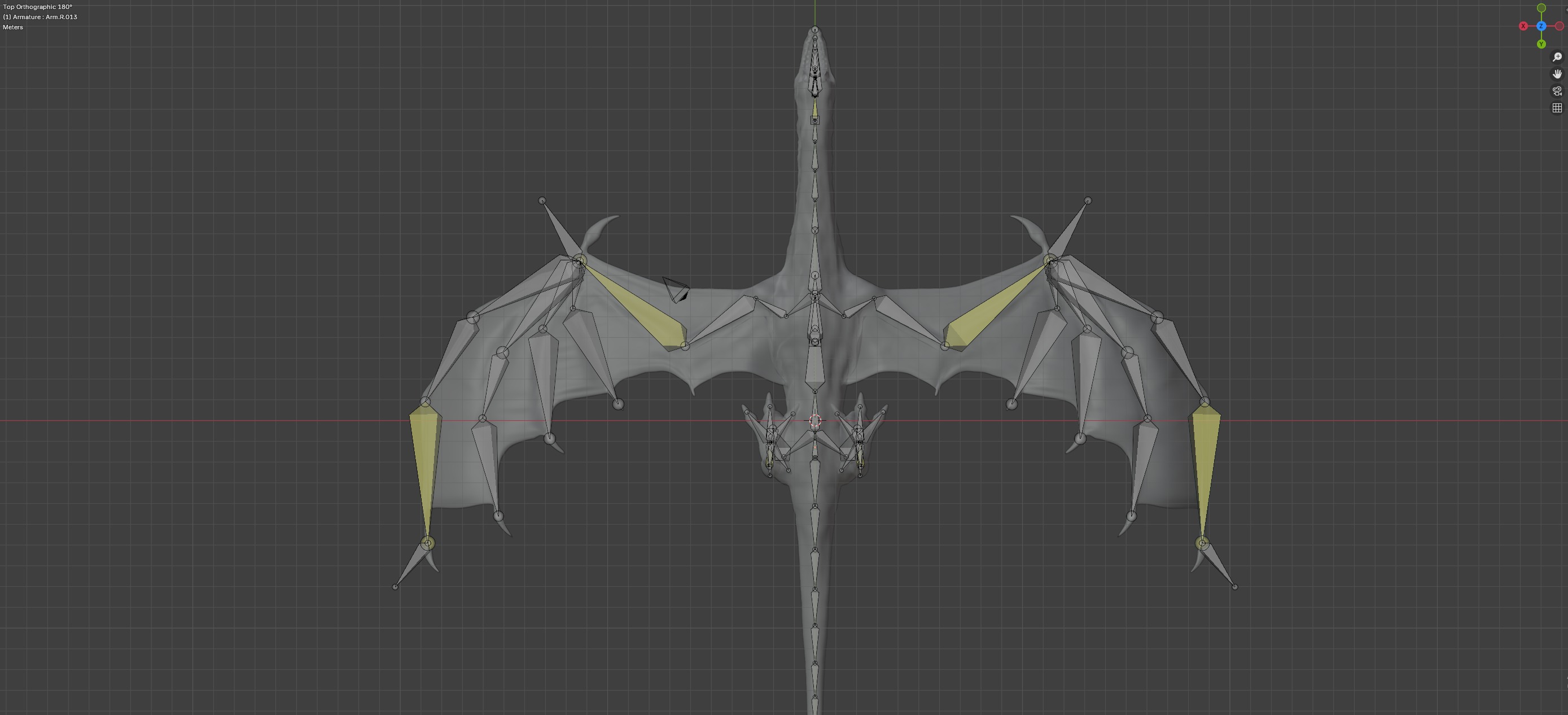 Old Dragon Game-ready rigged model Low-poly 3D model_5