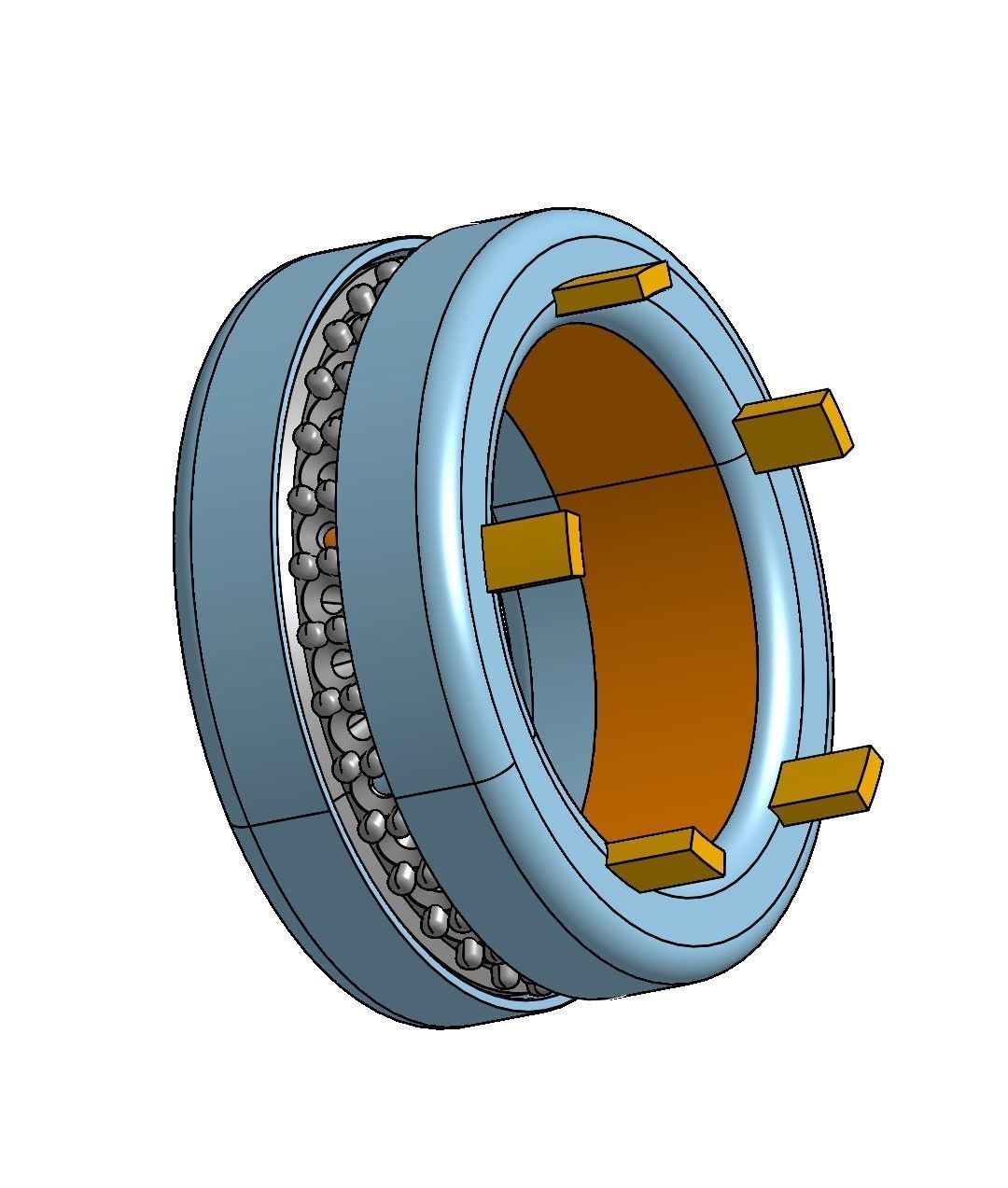 Mechanism ring stone colour changing  3D print model_5