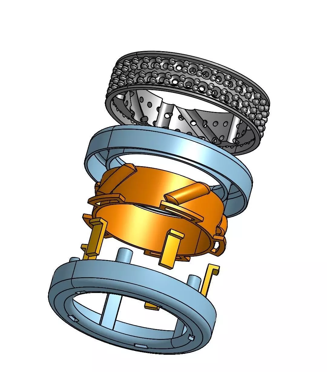 Mechanism ring stone colour changing  3D print model_0