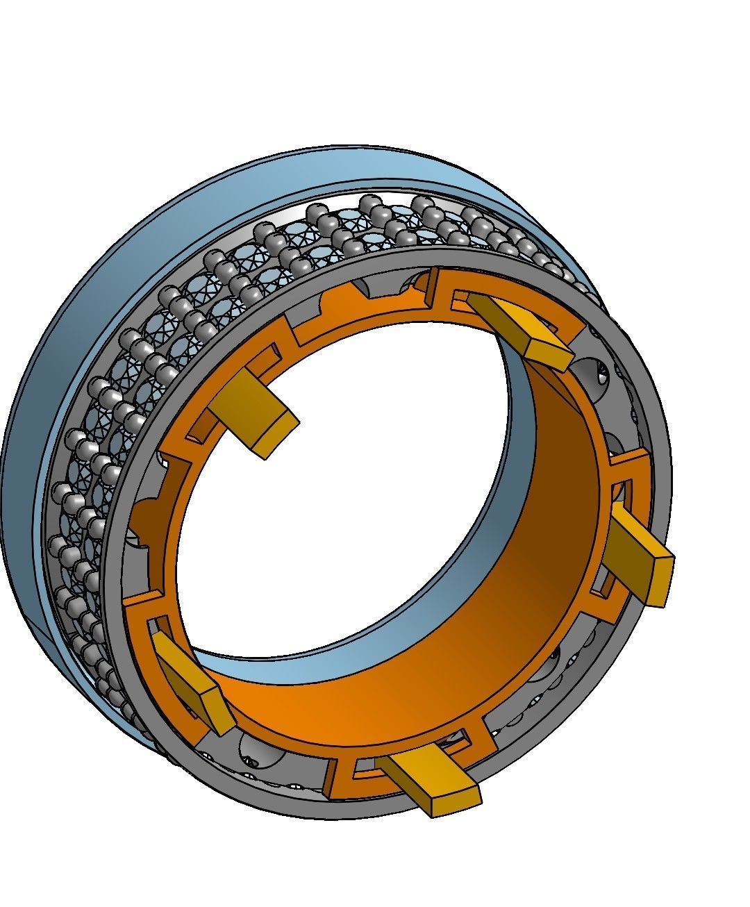 Mechanism ring stone colour changing  3D print model_8