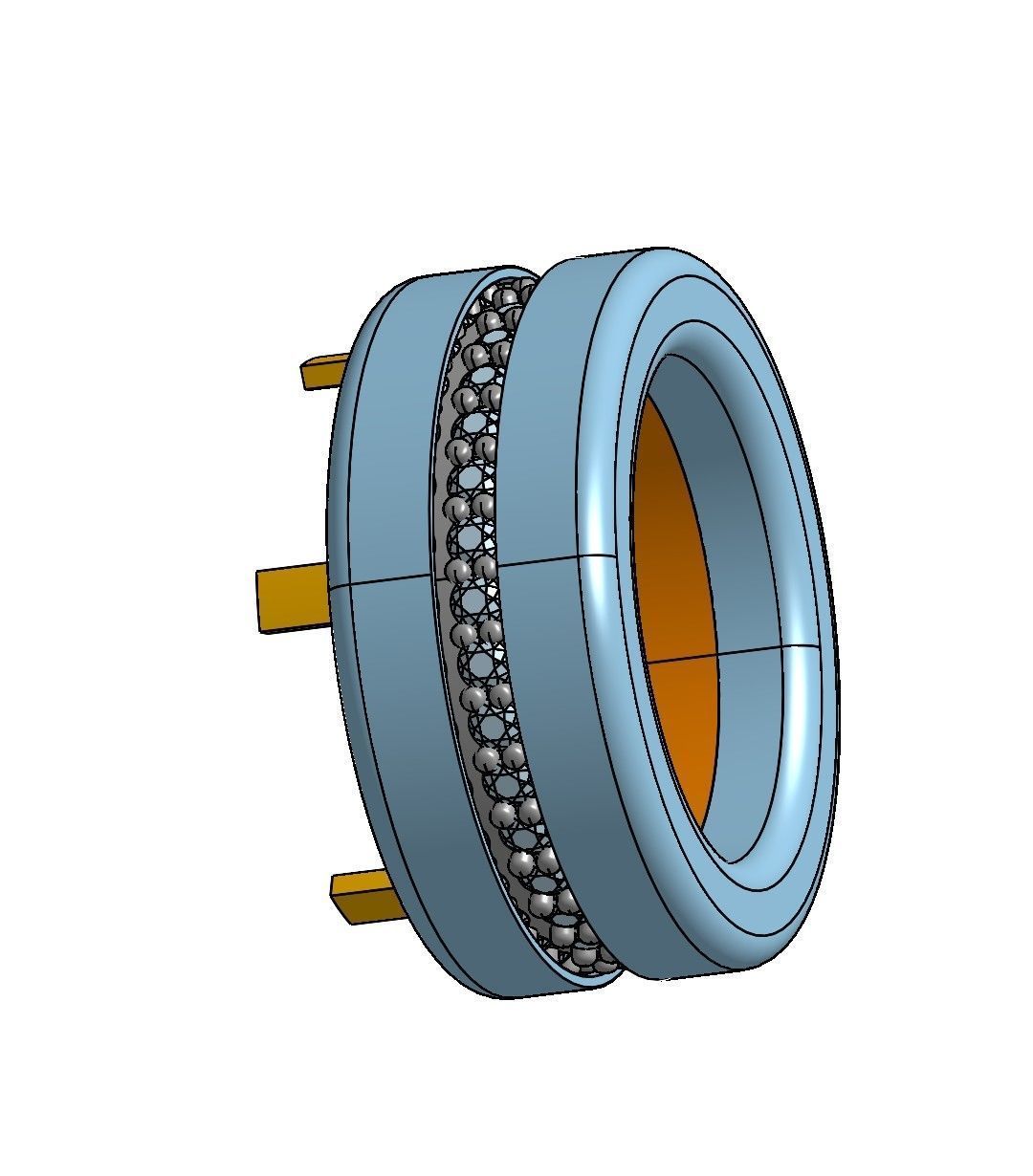 Mechanism ring stone colour changing  3D print model_2