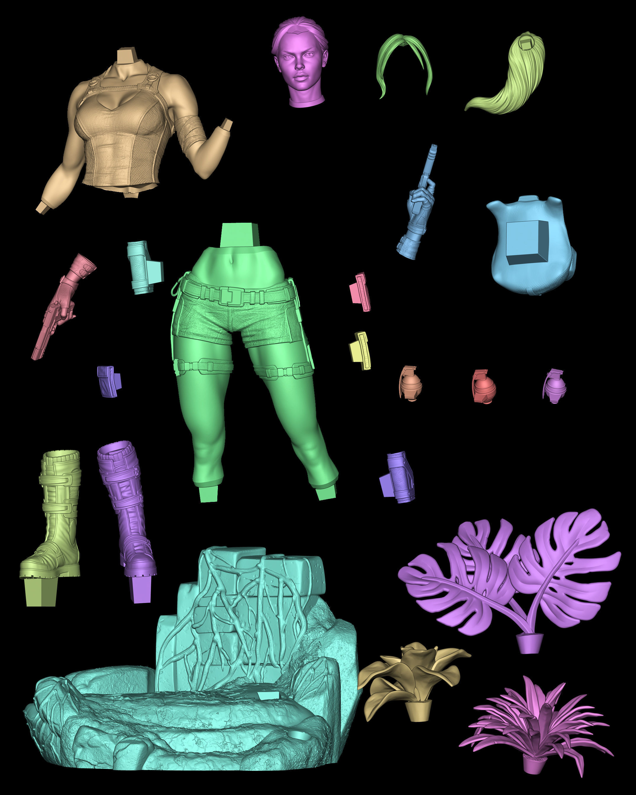 Lara Croft 3D printing model 3D print model_8