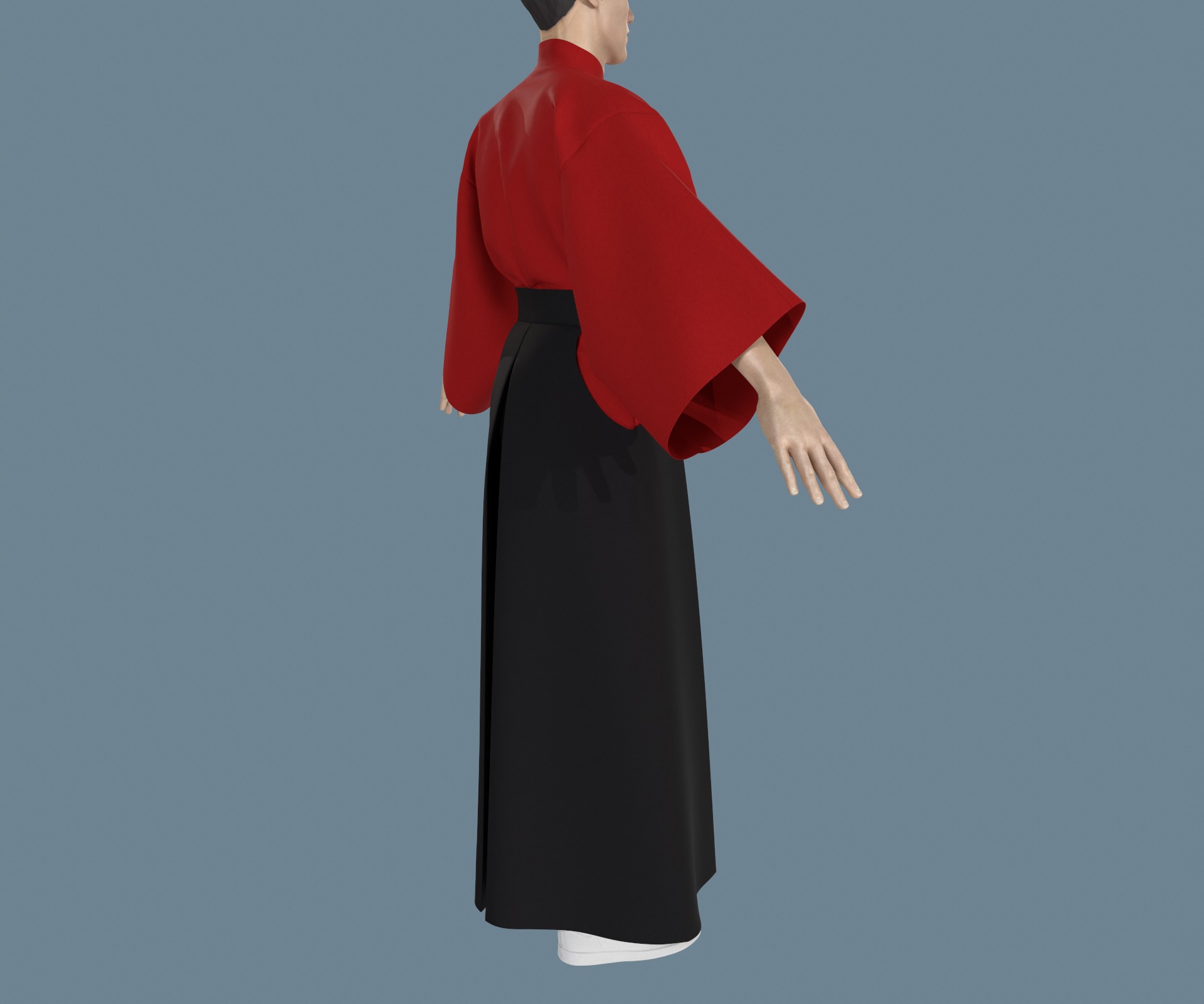 Samurai hakama Low-poly 3D model_4