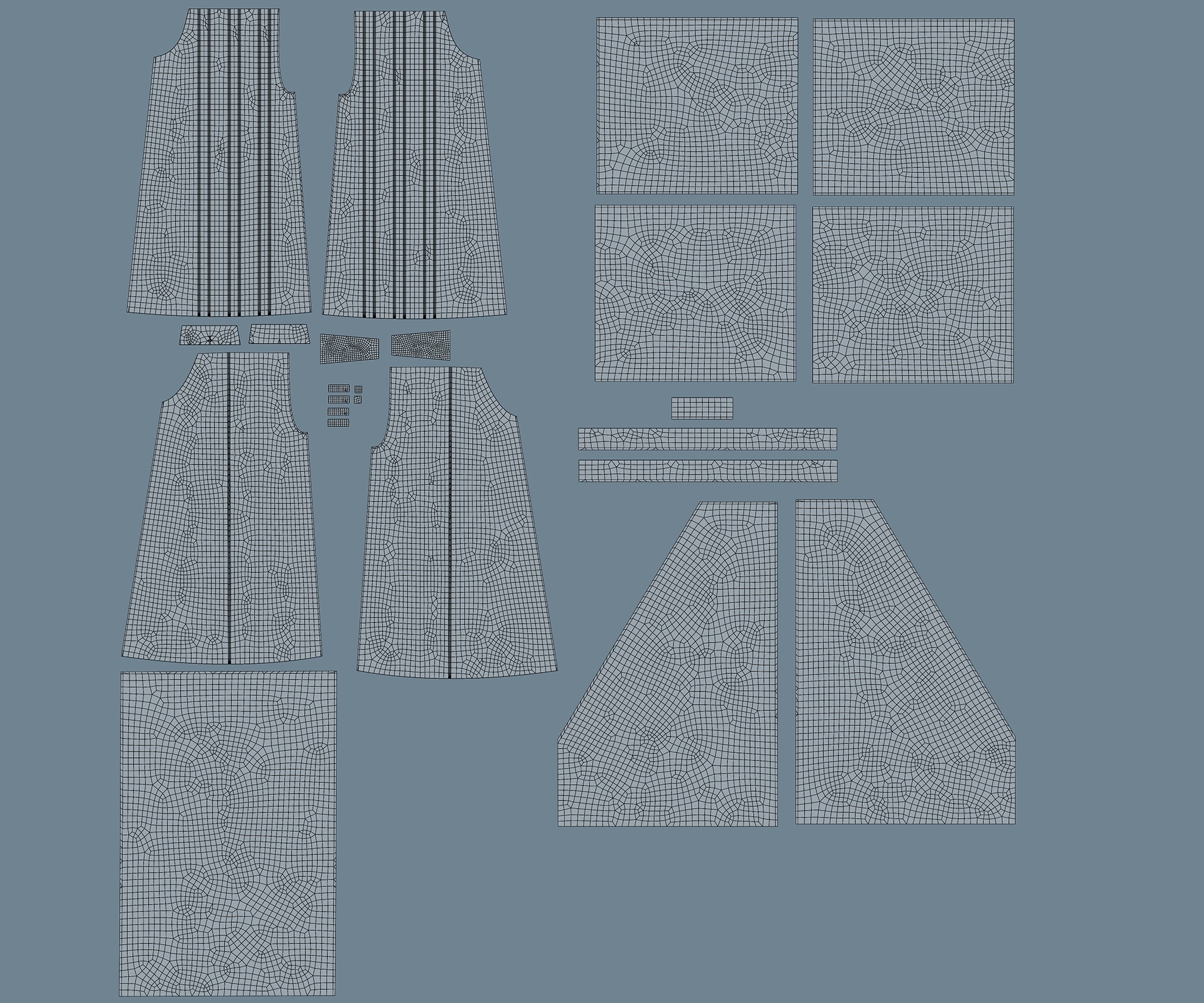 Samurai hakama Low-poly 3D model_22