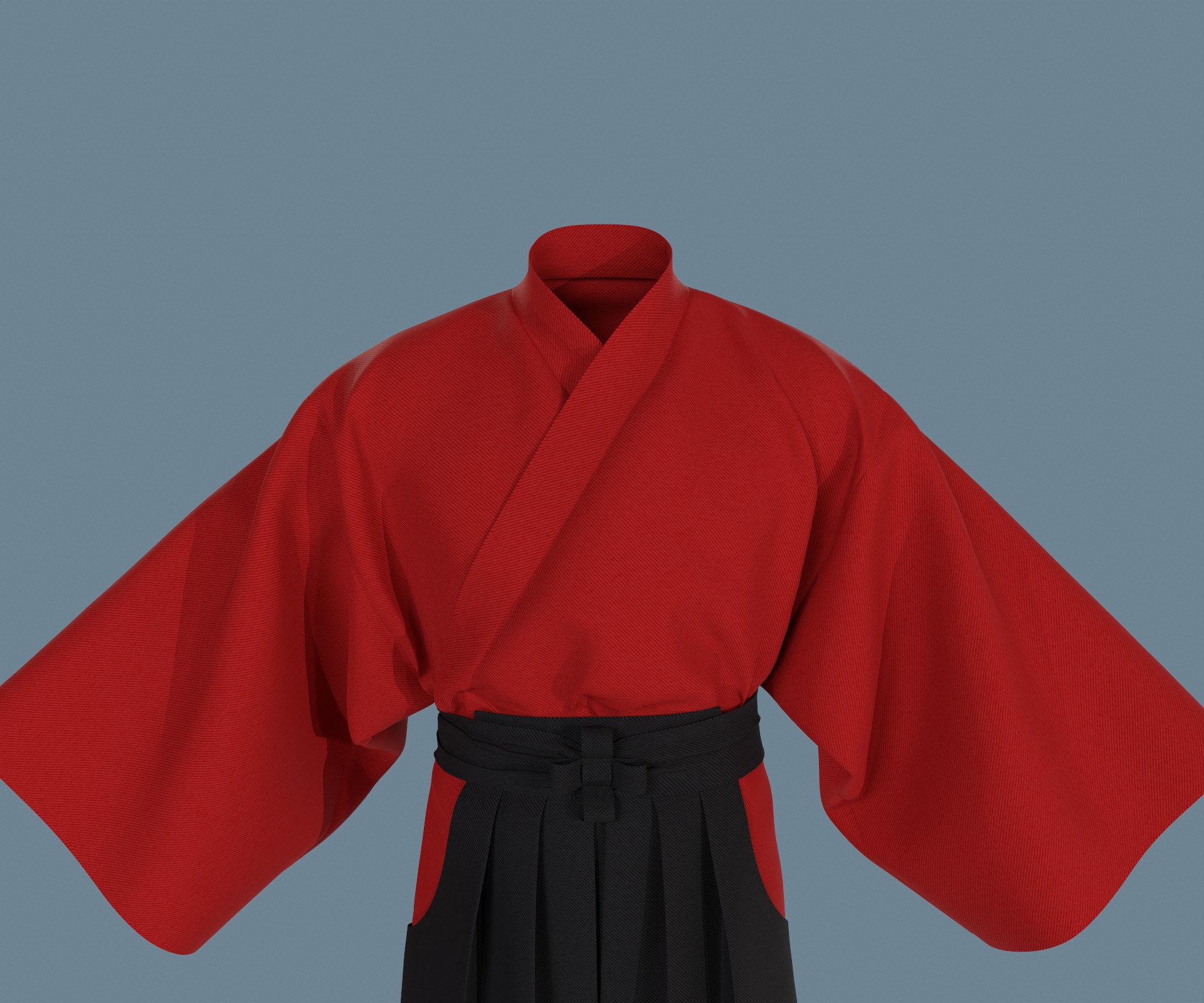 Samurai hakama Low-poly 3D model_1