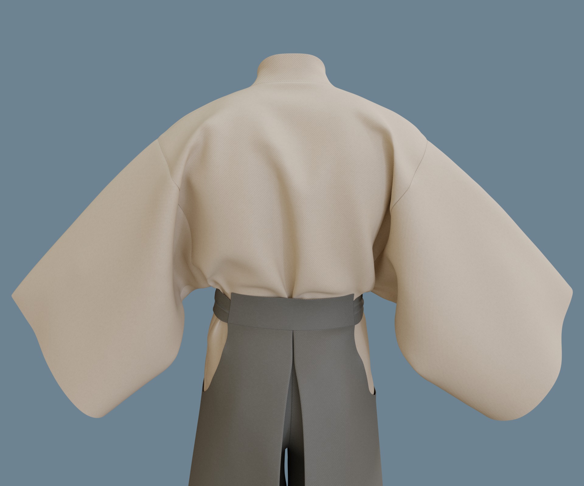 Samurai hakama Low-poly 3D model_18