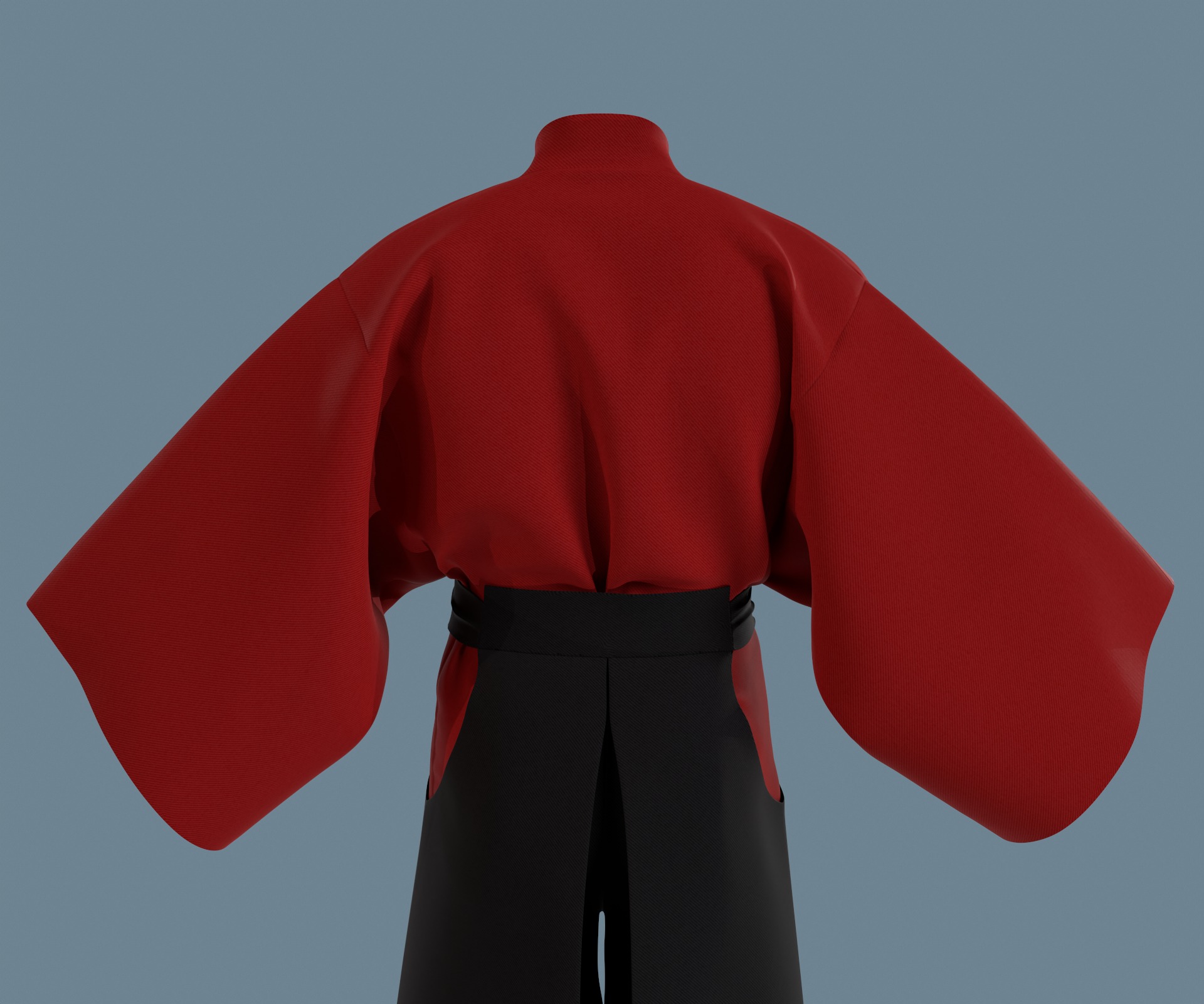 Samurai hakama Low-poly 3D model_2