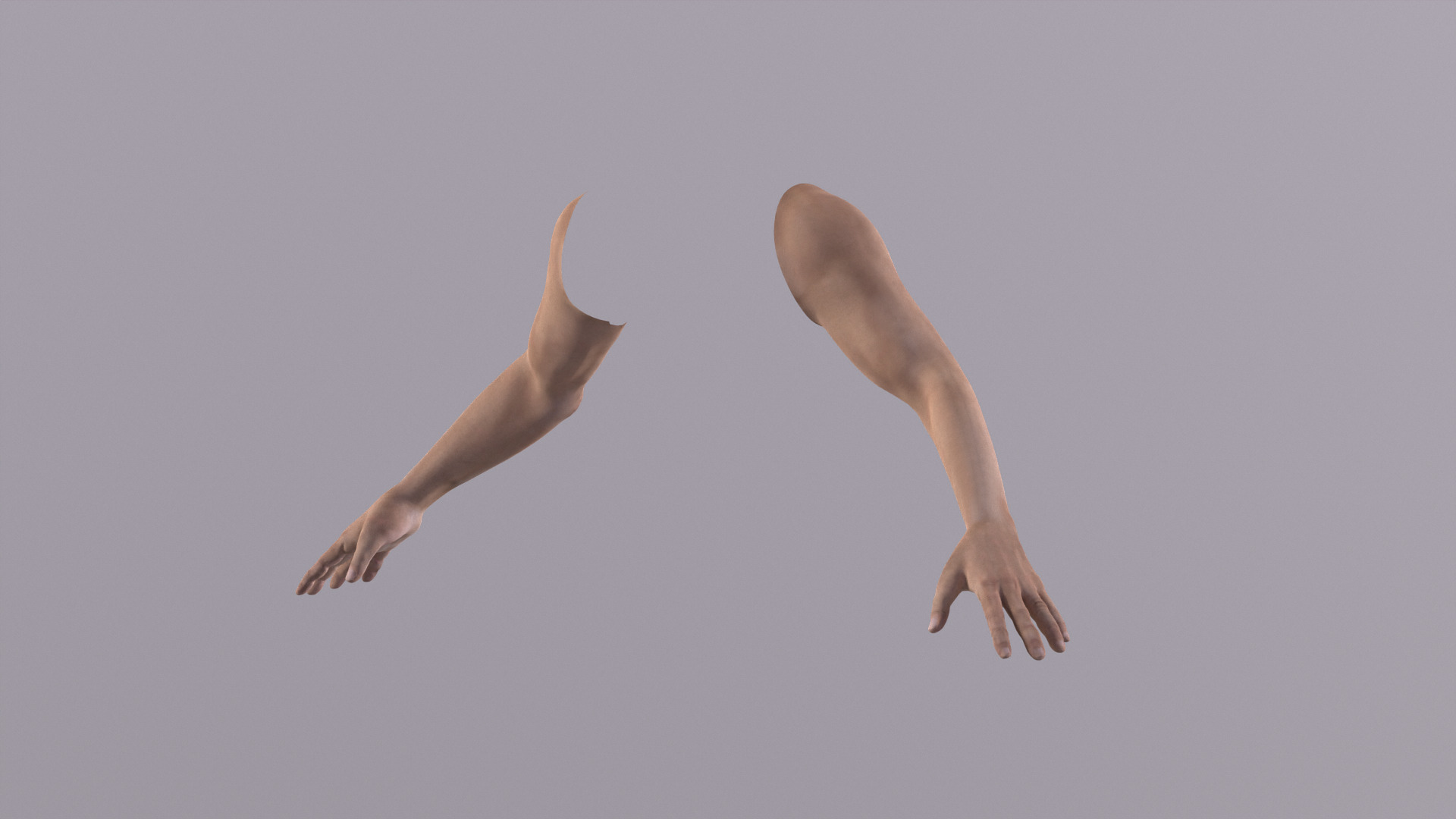 Male hand model with UV and textures Low-poly 3D model_3