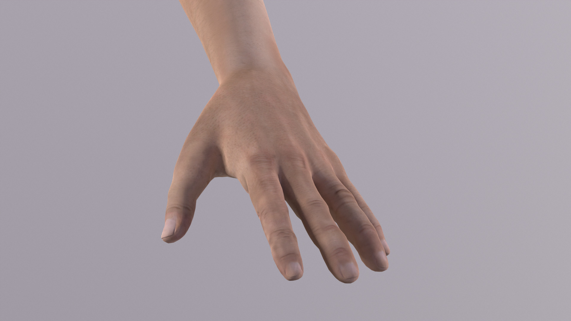 Male hand model with UV and textures Low-poly 3D model_4