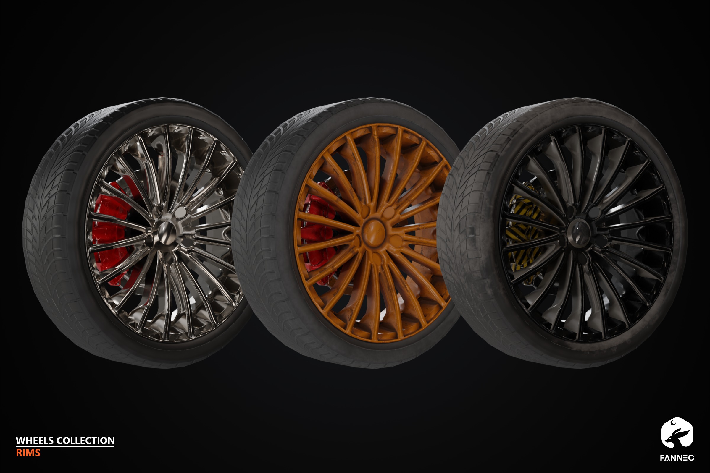 RIMS - Wheels Collection - All Formats Low-poly 3D model_1