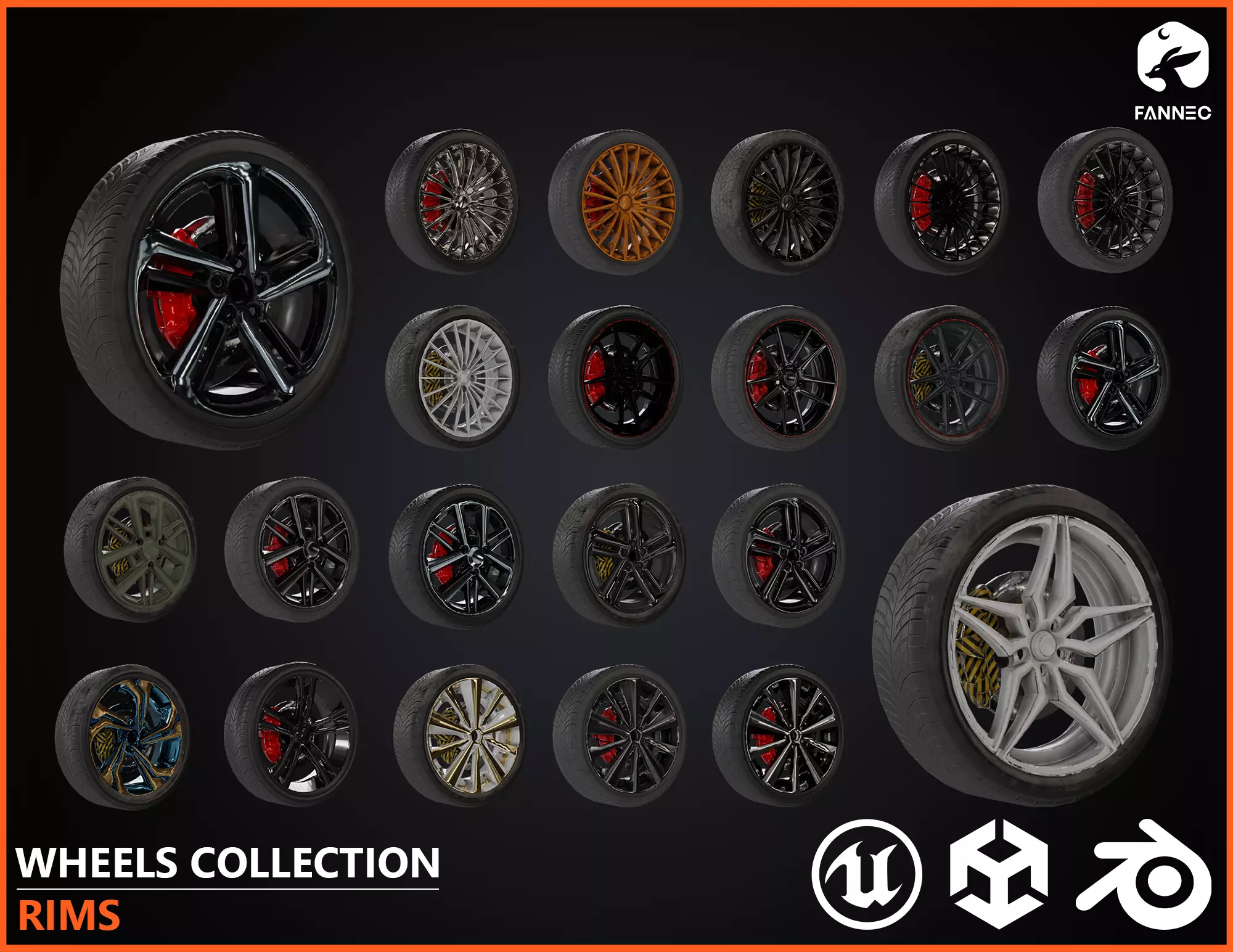 RIMS - Wheels Collection - All Formats Low-poly 3D model_0