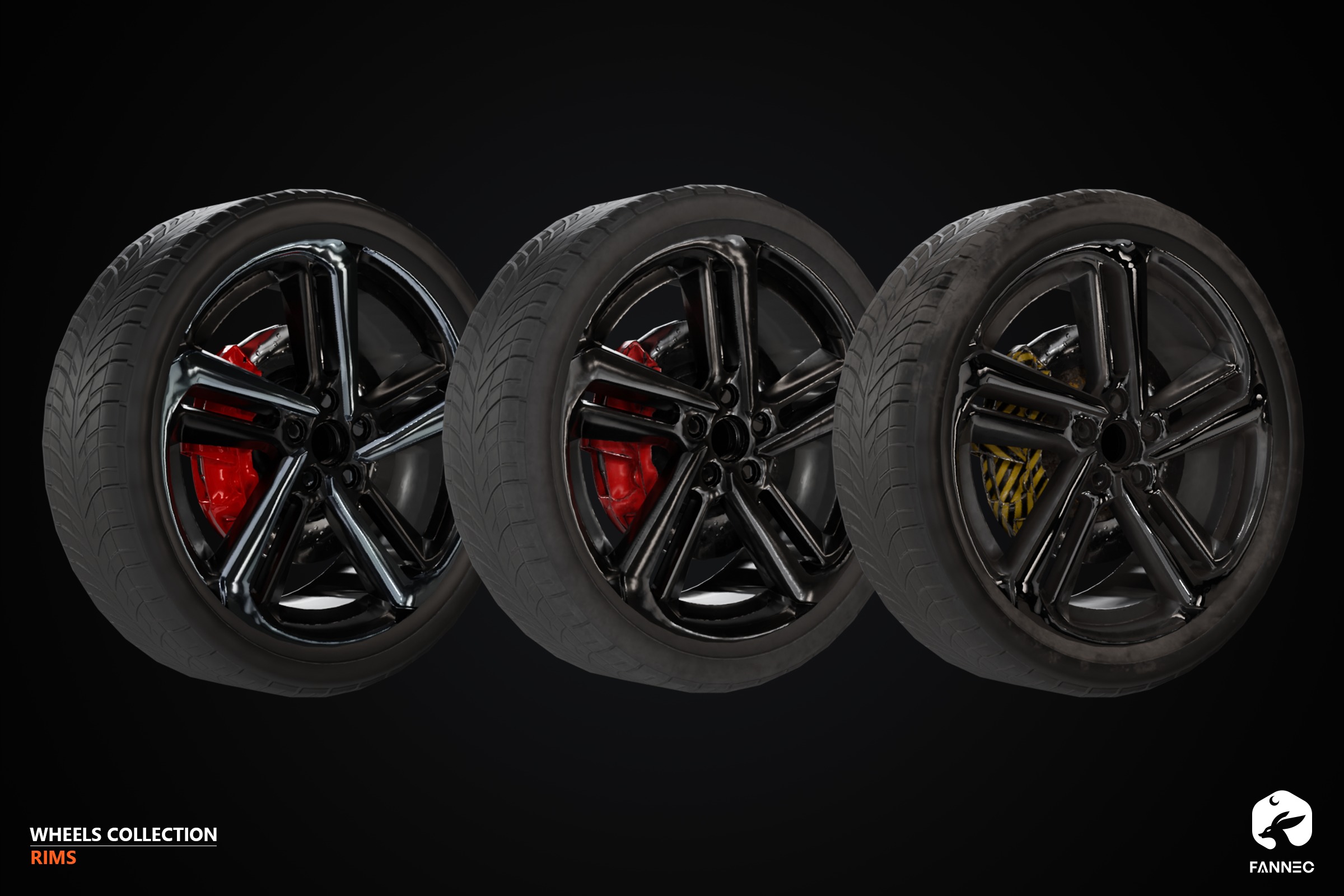 RIMS - Wheels Collection - All Formats Low-poly 3D model_5