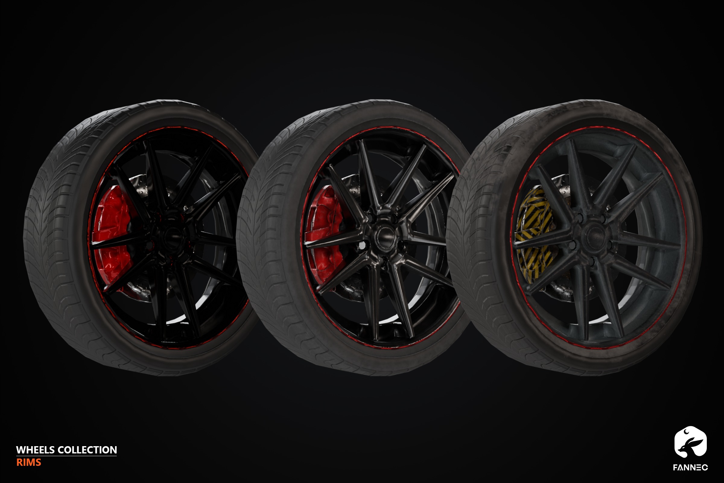 RIMS - Wheels Collection - All Formats Low-poly 3D model_4