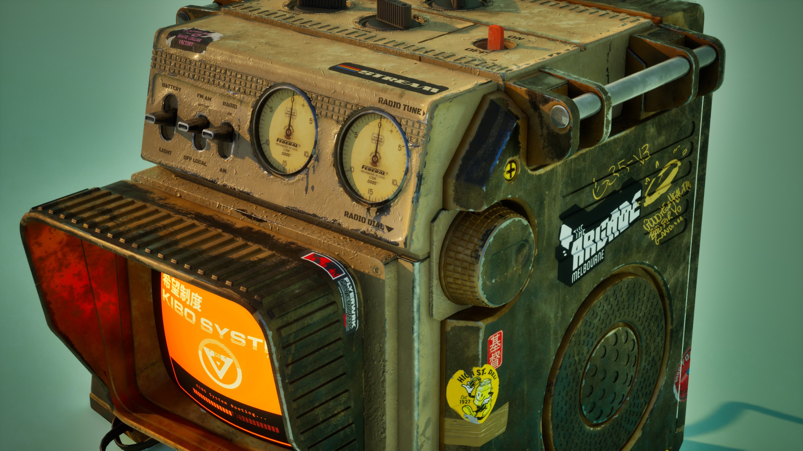 Game Ready NEC 5000 Retro Portable TV 3D model_3