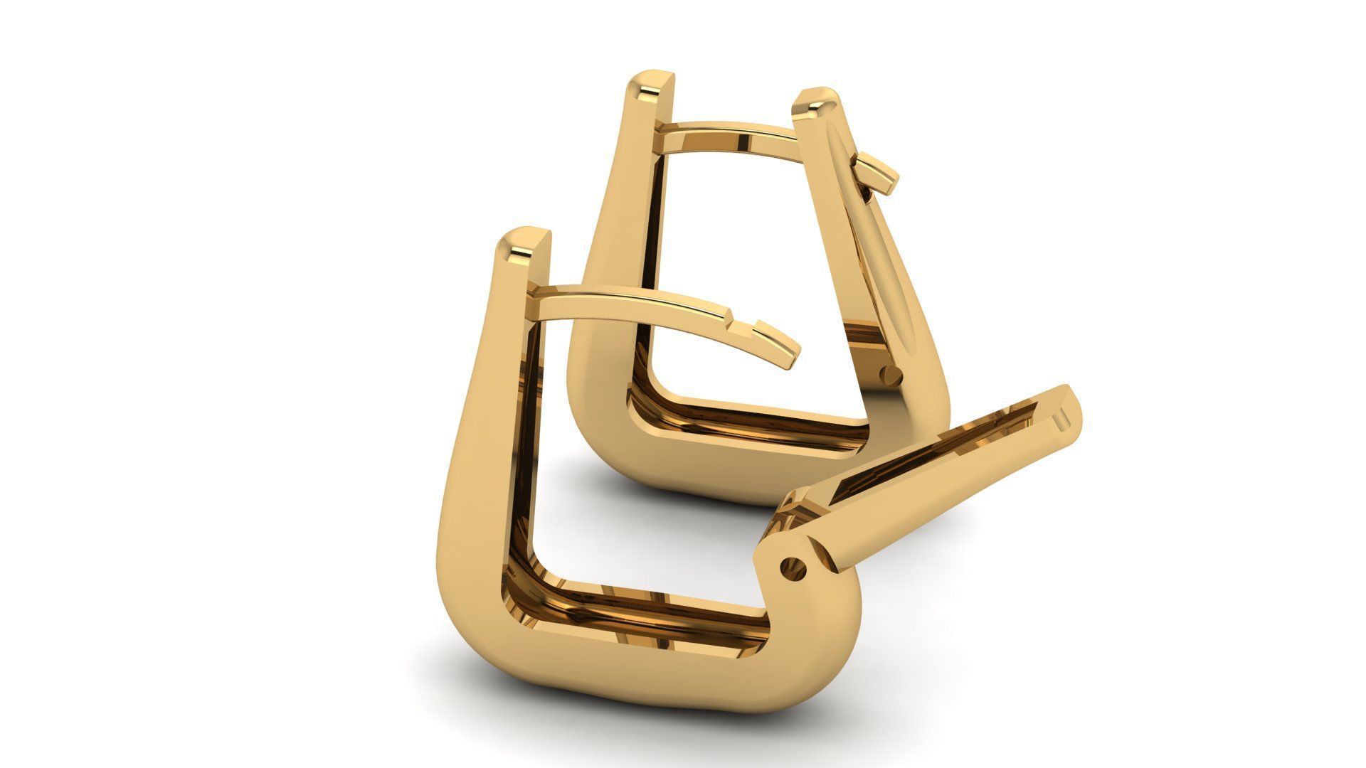 Triangle Huggie Clicker Hoop Earring 3D print model_3