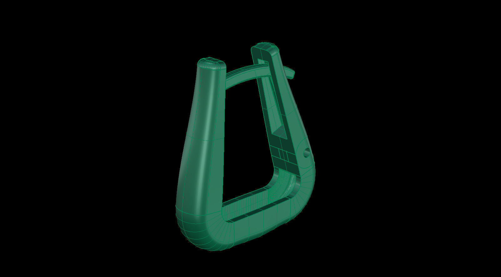 Triangle Huggie Clicker Hoop Earring 3D print model_8