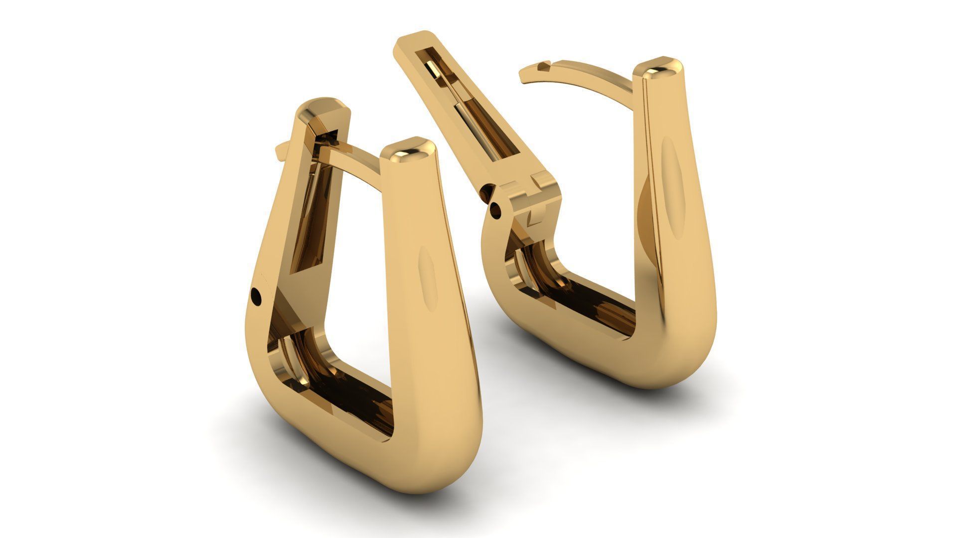 Triangle Huggie Clicker Hoop Earring 3D print model_1