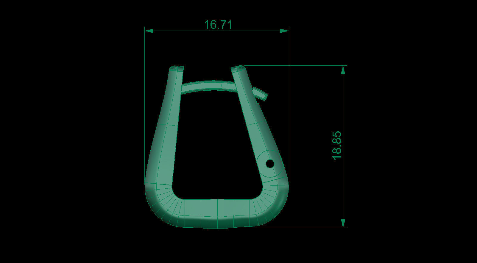 Triangle Huggie Clicker Hoop Earring 3D print model_7