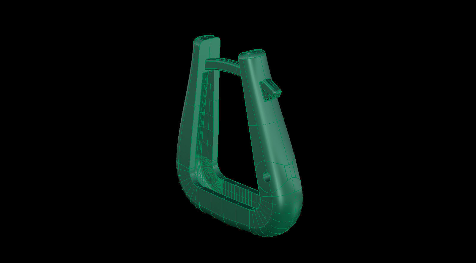 Triangle Huggie Clicker Hoop Earring 3D print model_9