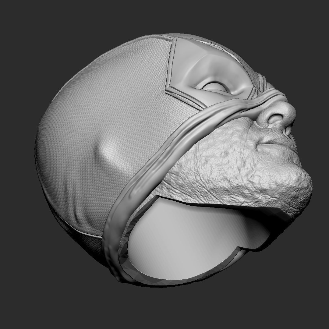 Deadpool half mask - head 3D print model_6