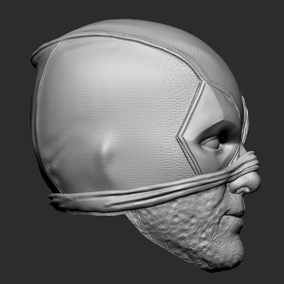 Deadpool half mask - head 3D print model_2