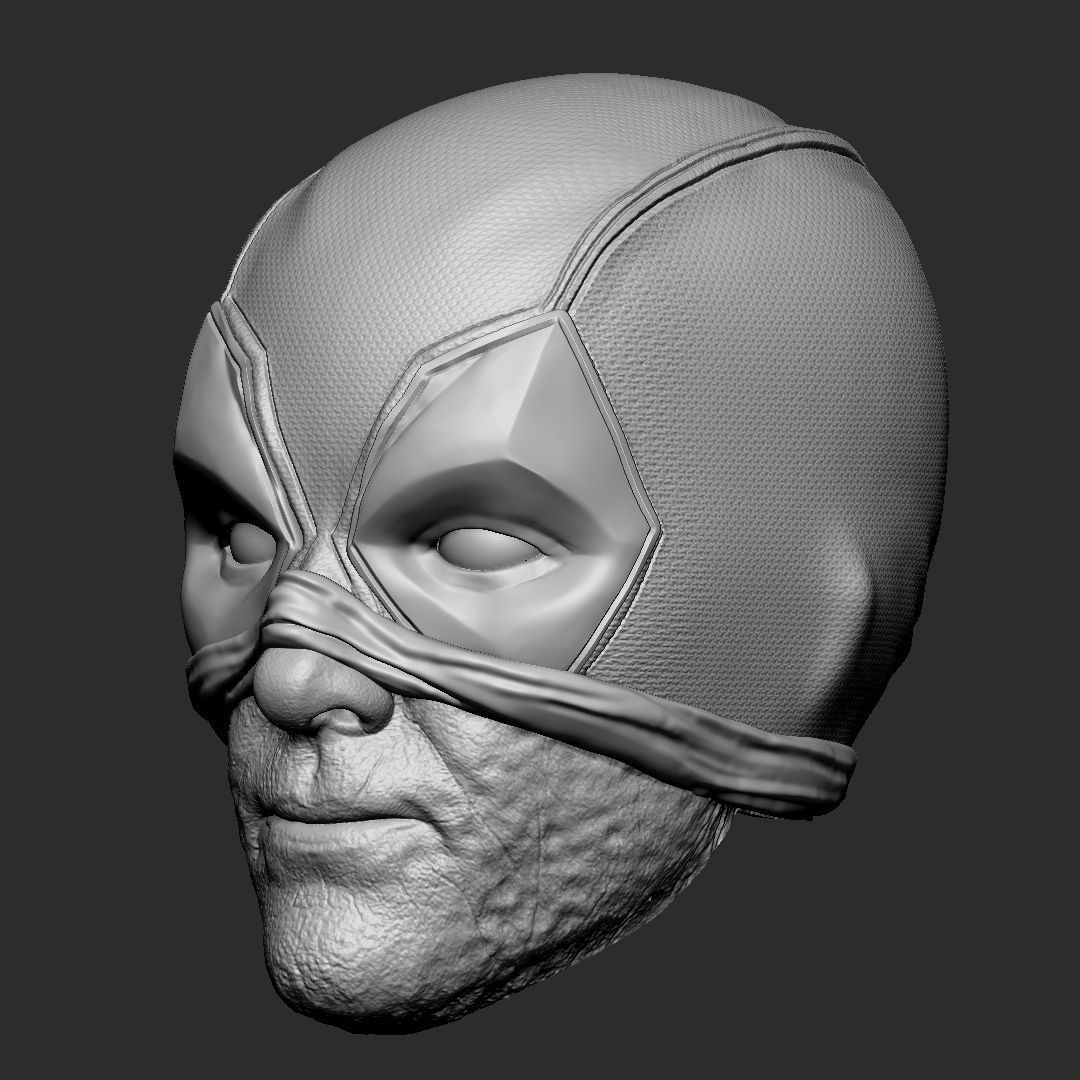 Deadpool half mask - head 3D print model_3
