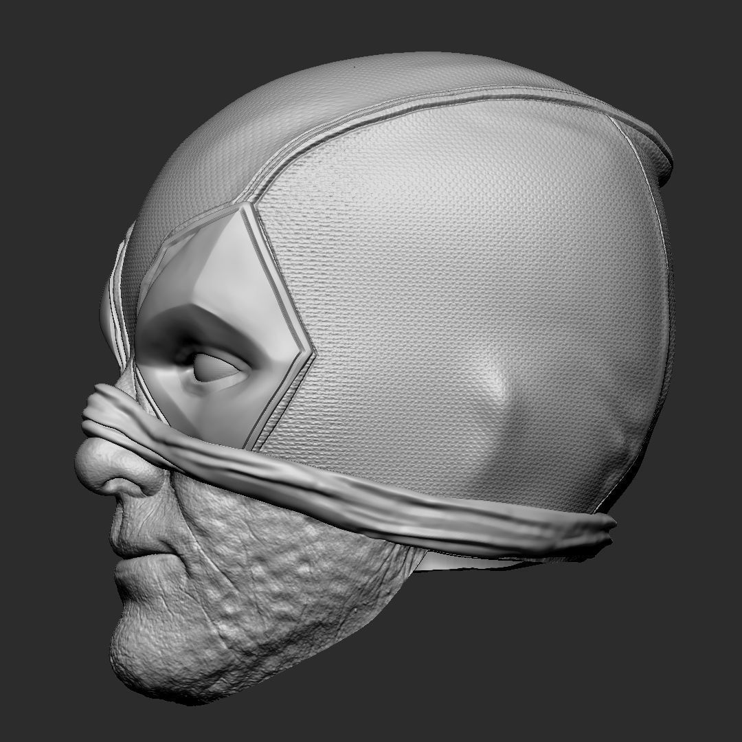 Deadpool half mask - head 3D print model_4