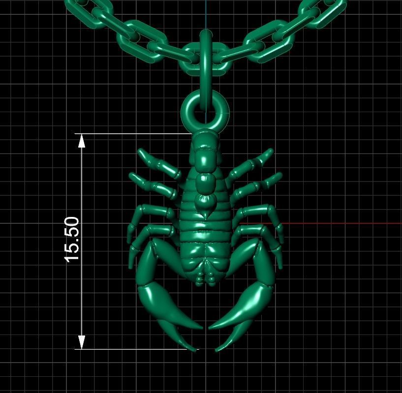 Scorpio pendant 3D print model_3