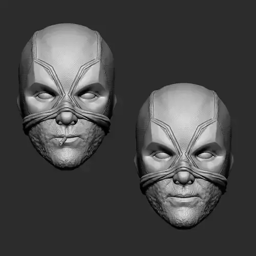 Deadpool half mask two pack - head 3D print model