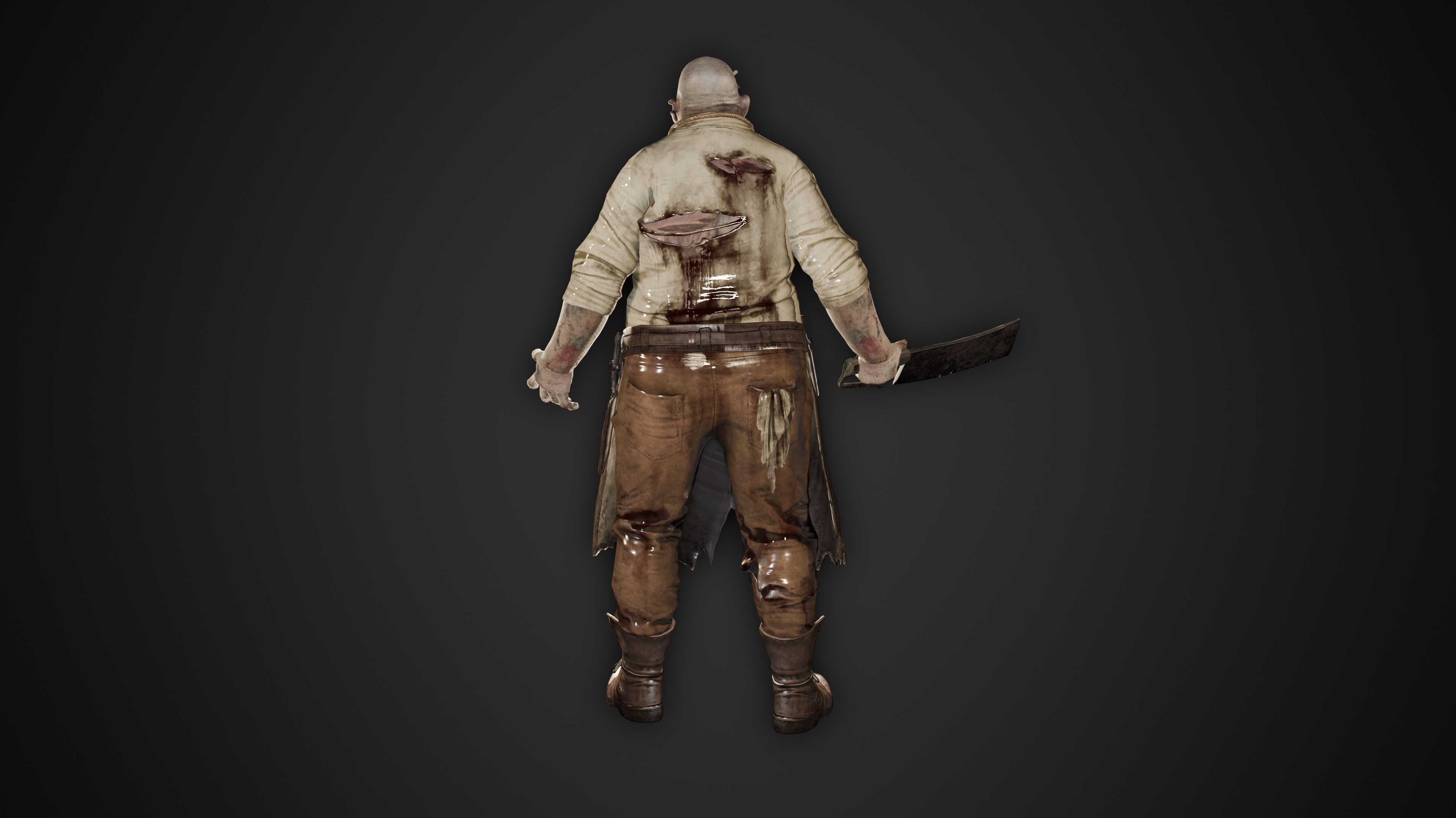Zombie Butcher Low-poly 3D model_1